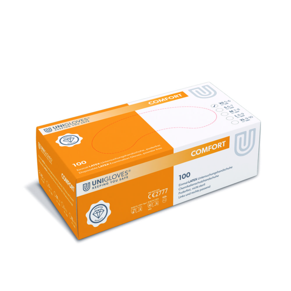 Einmalhandschuhe Comfort, Latex, puderfrei | Handschuhgröße: XS